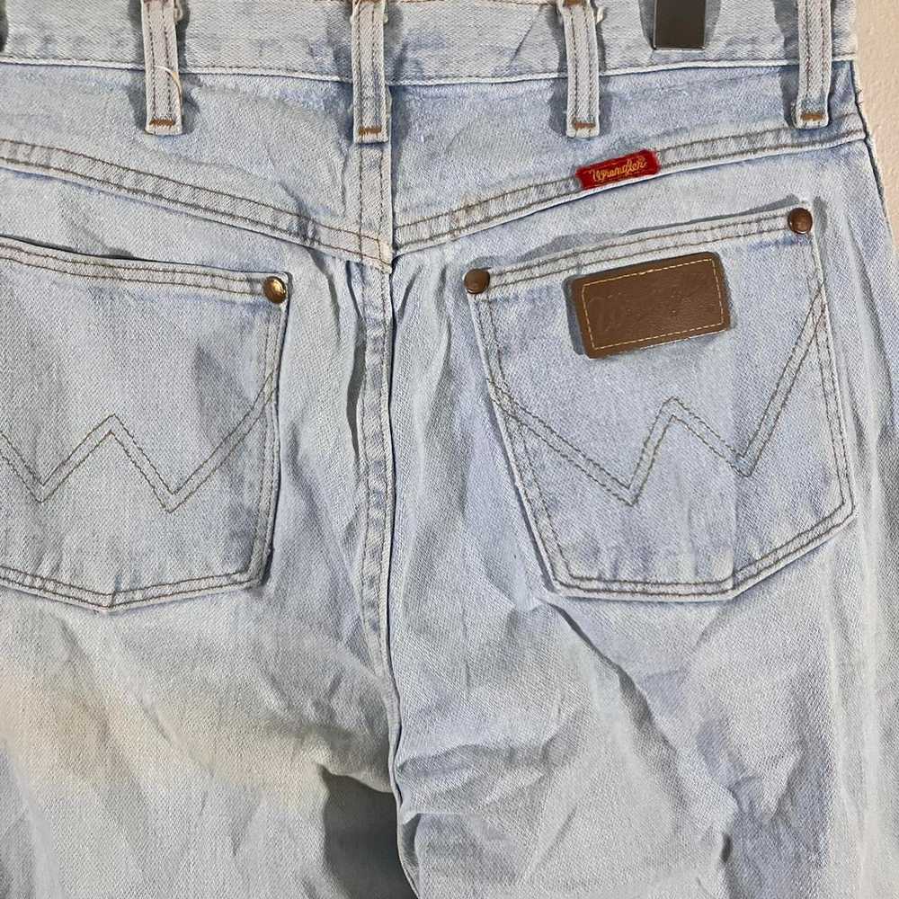 Vintage 80s Wrangler Jeans Light Wash Denim Made … - image 5