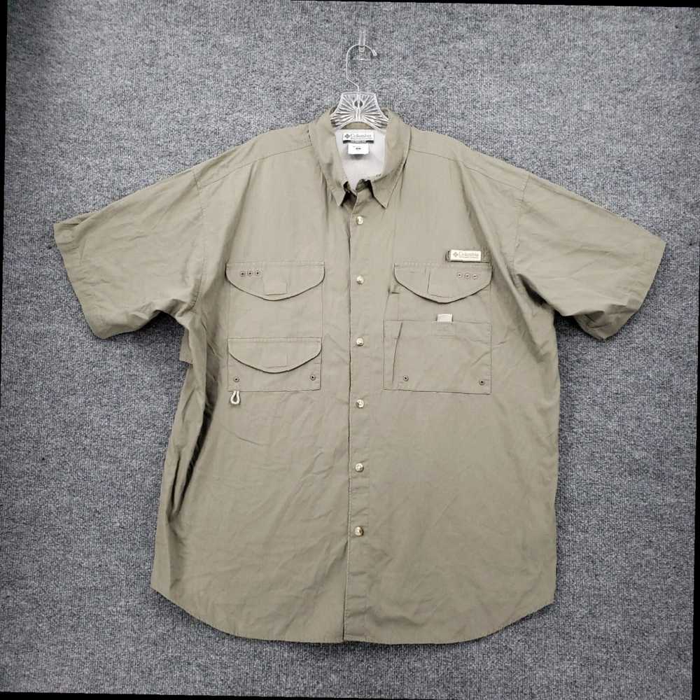 Vintage Mens Large Green Short Sleeve Ventilated … - image 1