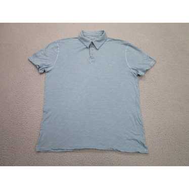 John Varvatos Mens Blue Light Polo Shirt with Pea… - image 1