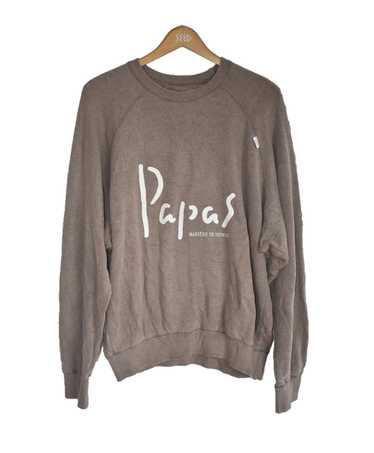 Papas MANIERE DE HEMING 両面 プリント ロゴ スウェット Vintage PAPAS Maniere De Heming Crewneck Sweatshirt Large