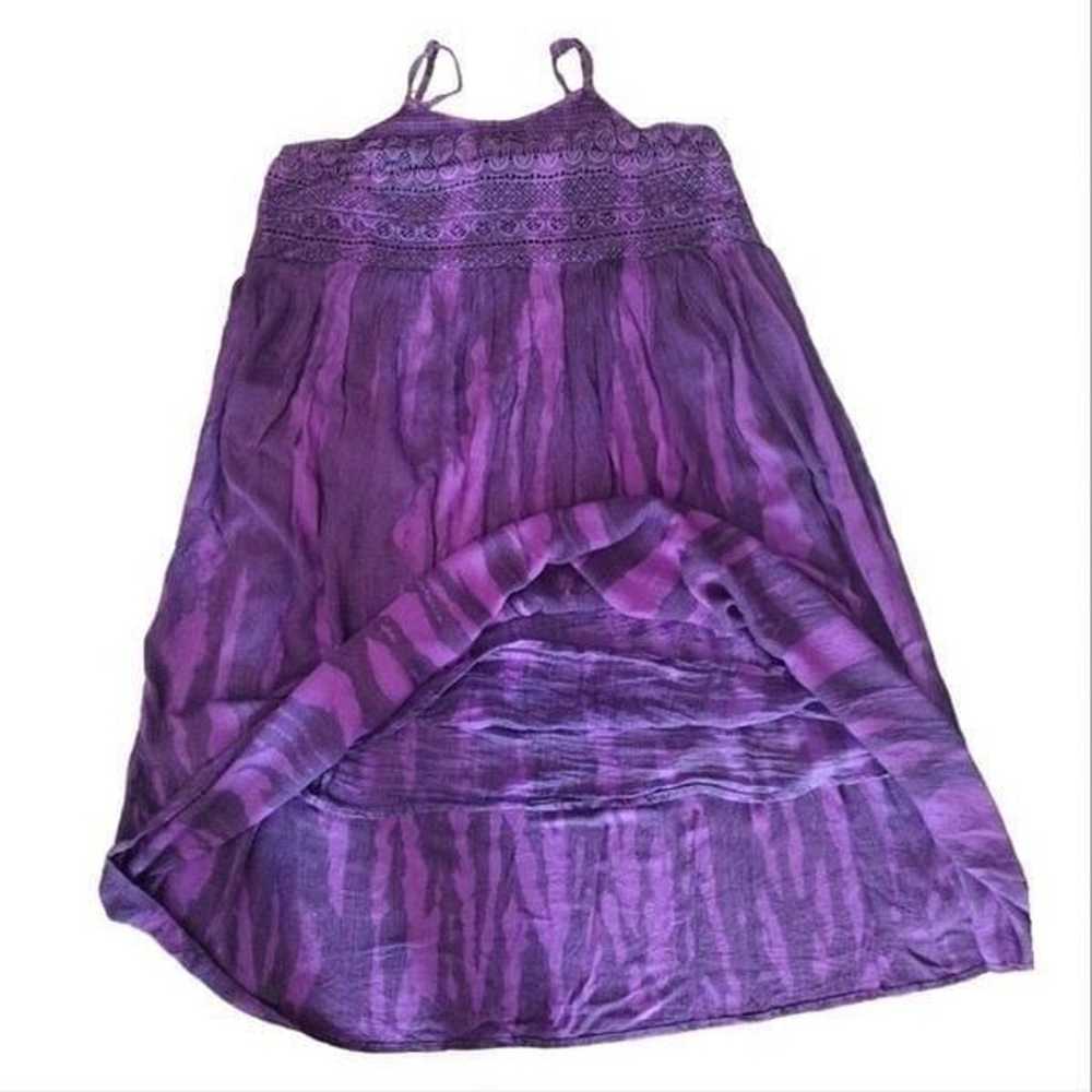 Vintage Purple Tie Dye Crochet Top Sleeveless Ray… - image 10