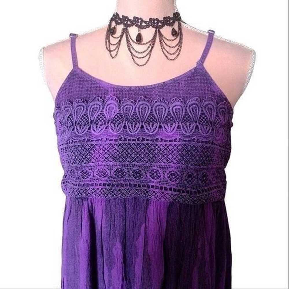 Vintage Purple Tie Dye Crochet Top Sleeveless Ray… - image 2