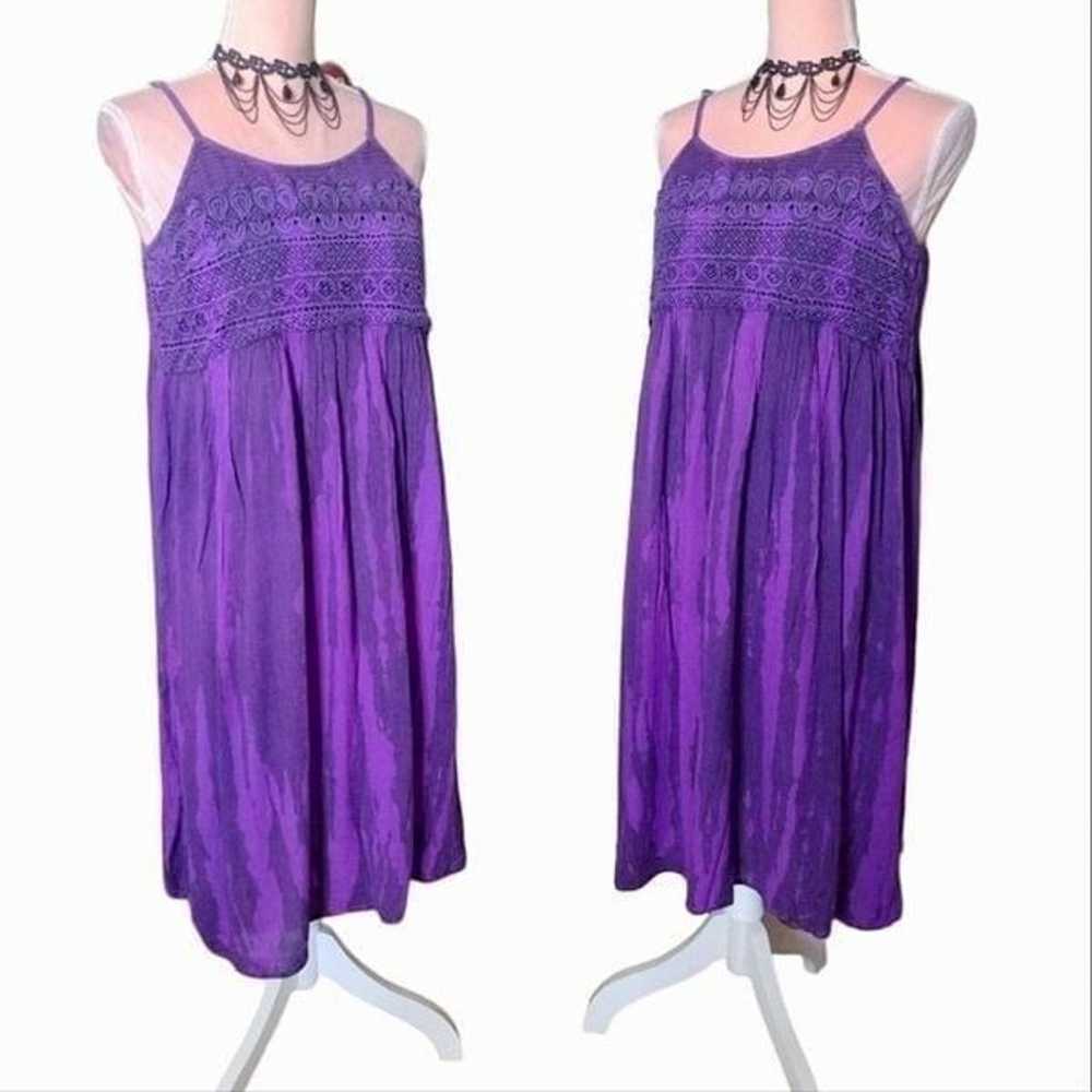 Vintage Purple Tie Dye Crochet Top Sleeveless Ray… - image 5