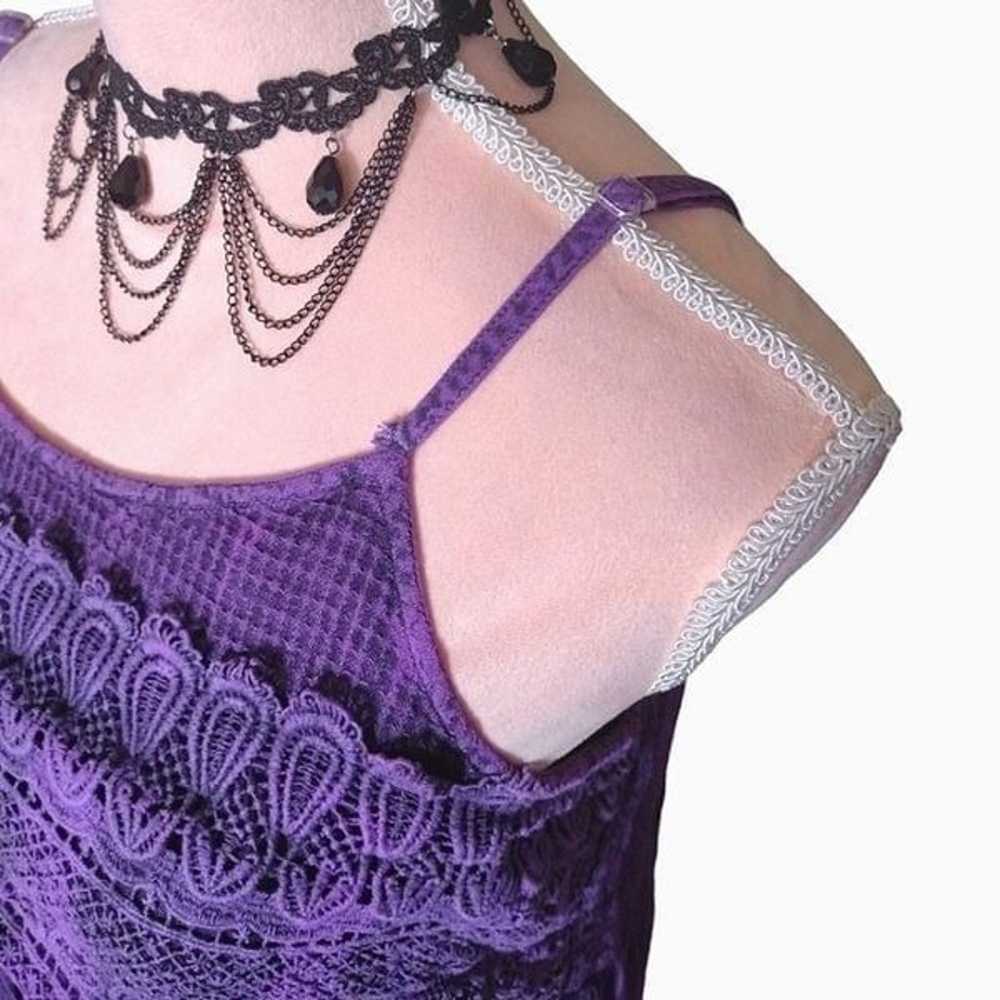 Vintage Purple Tie Dye Crochet Top Sleeveless Ray… - image 6