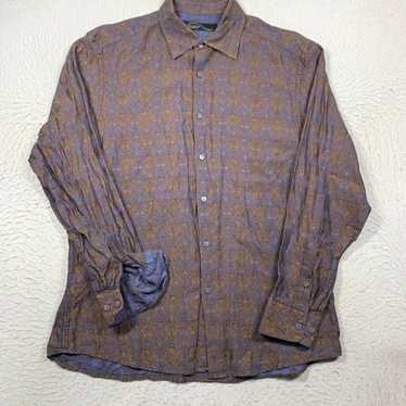 Vintage Jhane Barnes Frequency Shirt Mens XL Blue… - image 1