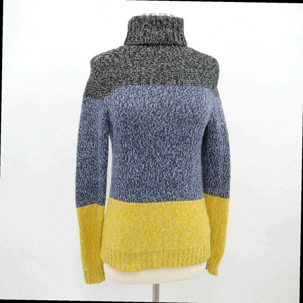 Boden Turtleneck Chunky Knit Blue Yellow Black Wo… - image 3