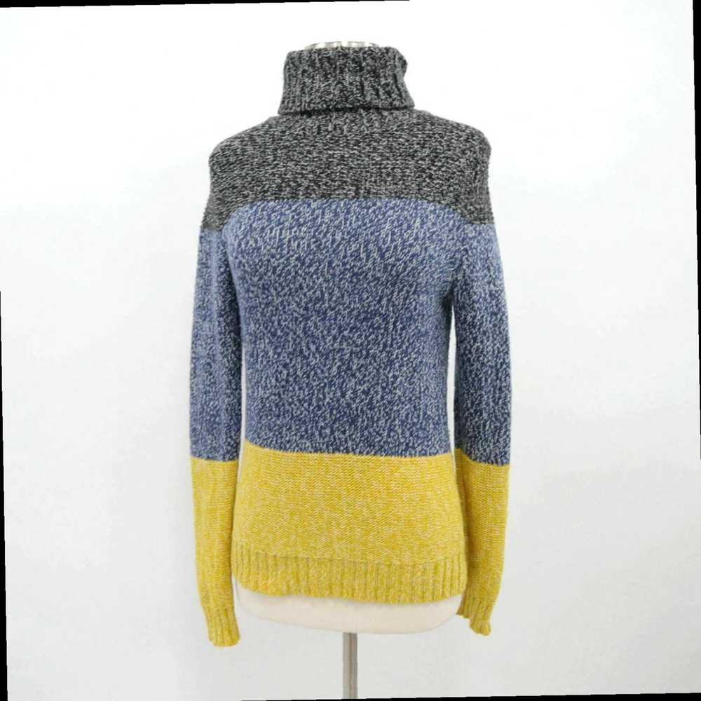 Boden Turtleneck Chunky Knit Blue Yellow Black Wo… - image 5