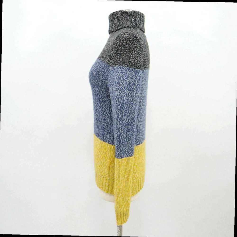 Boden Turtleneck Chunky Knit Blue Yellow Black Wo… - image 6