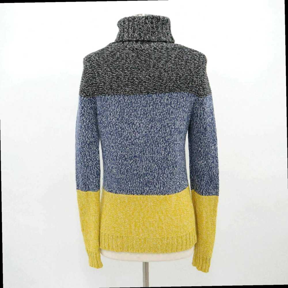 Boden Turtleneck Chunky Knit Blue Yellow Black Wo… - image 7