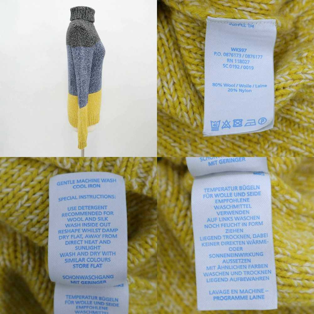 Boden Turtleneck Chunky Knit Blue Yellow Black Wo… - image 8