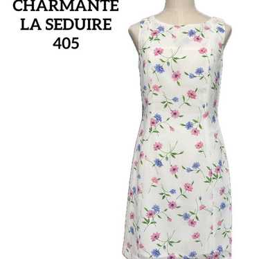 405 Vintage Ladies Floral Sleeveless Knee-Length … - image 1