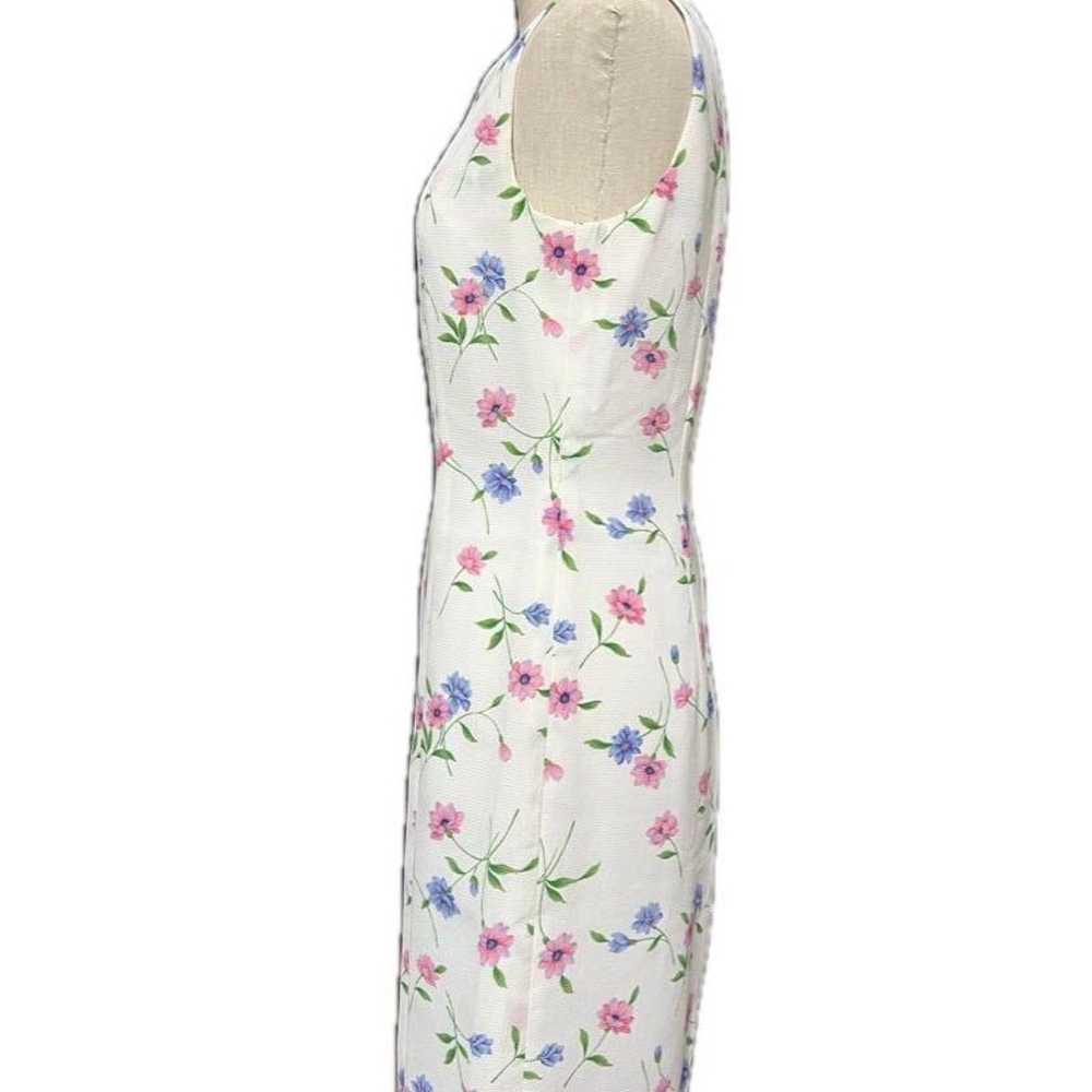 405 Vintage Ladies Floral Sleeveless Knee-Length … - image 2