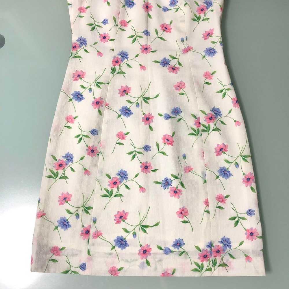 405 Vintage Ladies Floral Sleeveless Knee-Length … - image 9