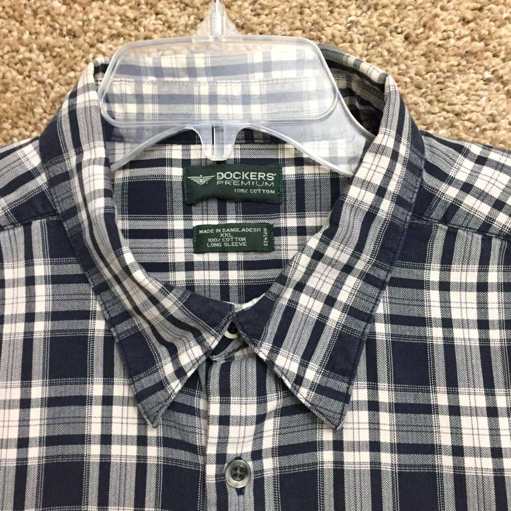 Dockers Mens Classic Blue Plaid Patterned Long Sl… - image 2