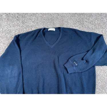 Vintage Authentic Dark Blue Cotton Knit Textured … - image 1