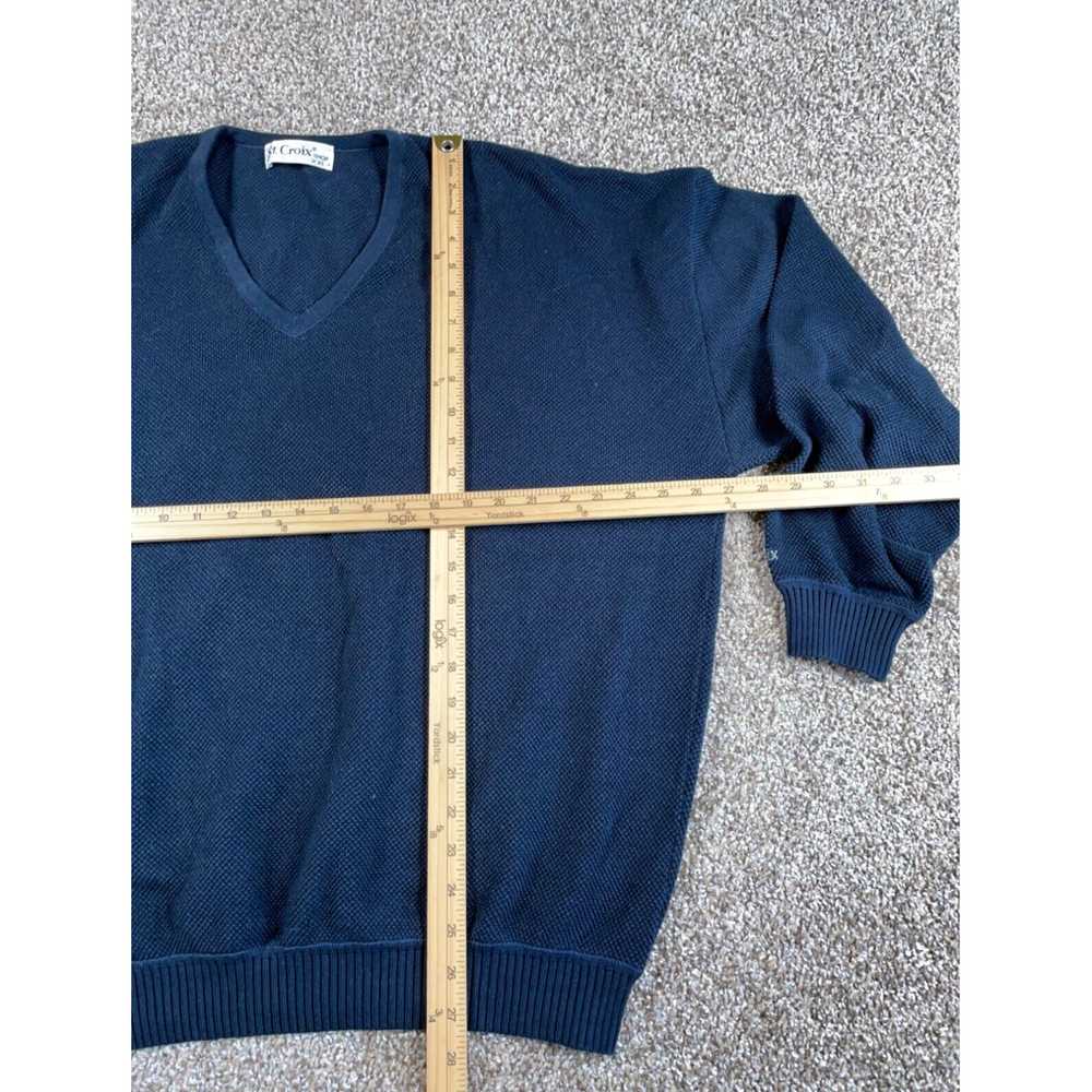 Vintage Authentic Dark Blue Cotton Knit Textured … - image 5