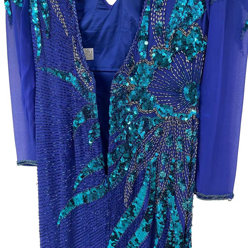 Vintage Alyce Designs Beaded Sheer Sleeve Low Cut… - image 9