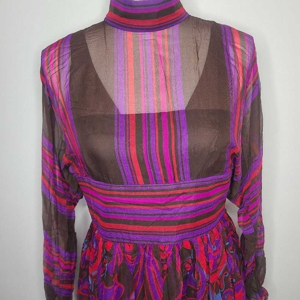 Vtg 60s Mollie Parnis Boutique New York Silk Pais… - image 2