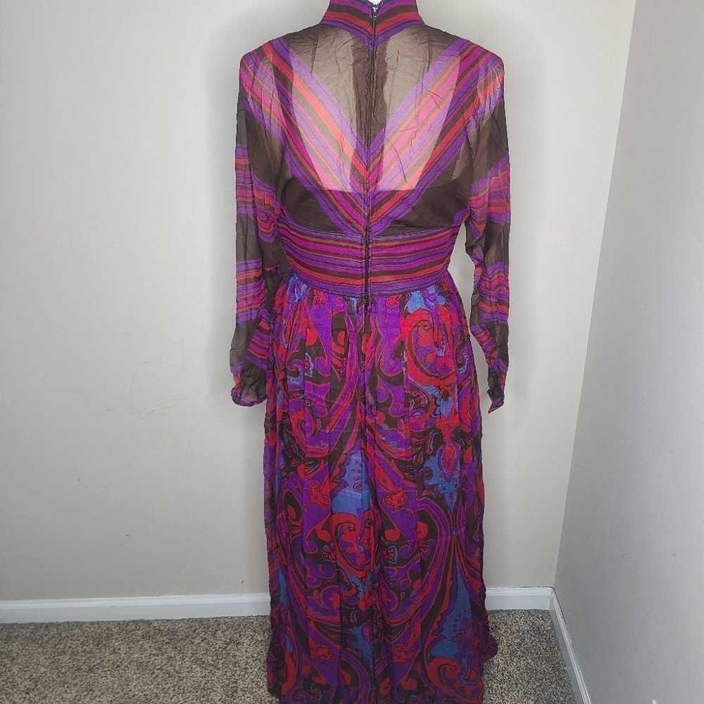 Vtg 60s Mollie Parnis Boutique New York Silk Pais… - image 7