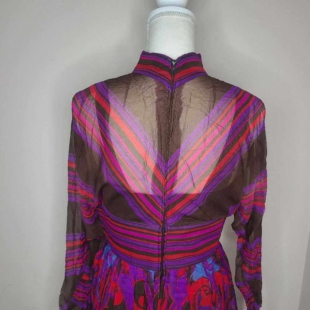 Vtg 60s Mollie Parnis Boutique New York Silk Pais… - image 8