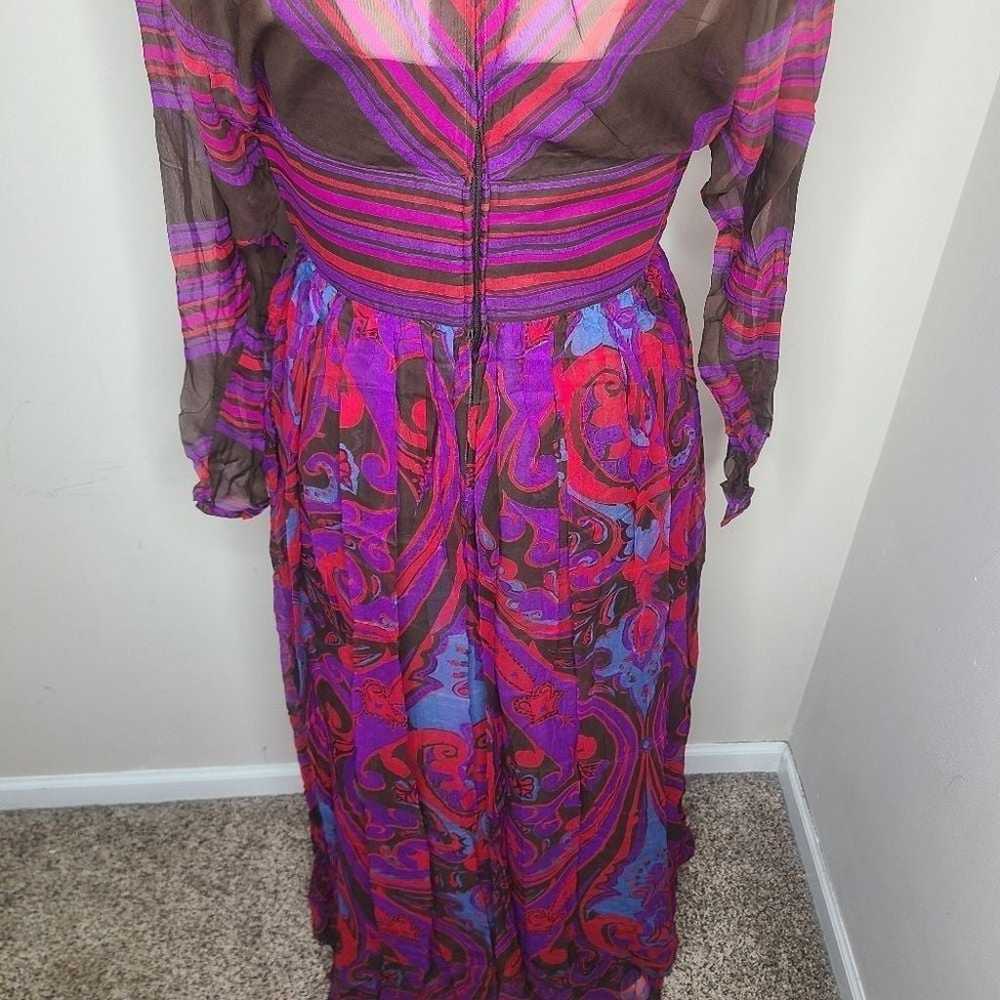 Vtg 60s Mollie Parnis Boutique New York Silk Pais… - image 9