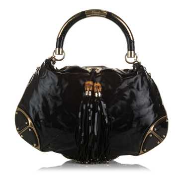 Black Gucci Patent Indy Babouska Satchel