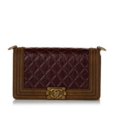 Brown Chanel Le Boy Flap Crossbody Bag