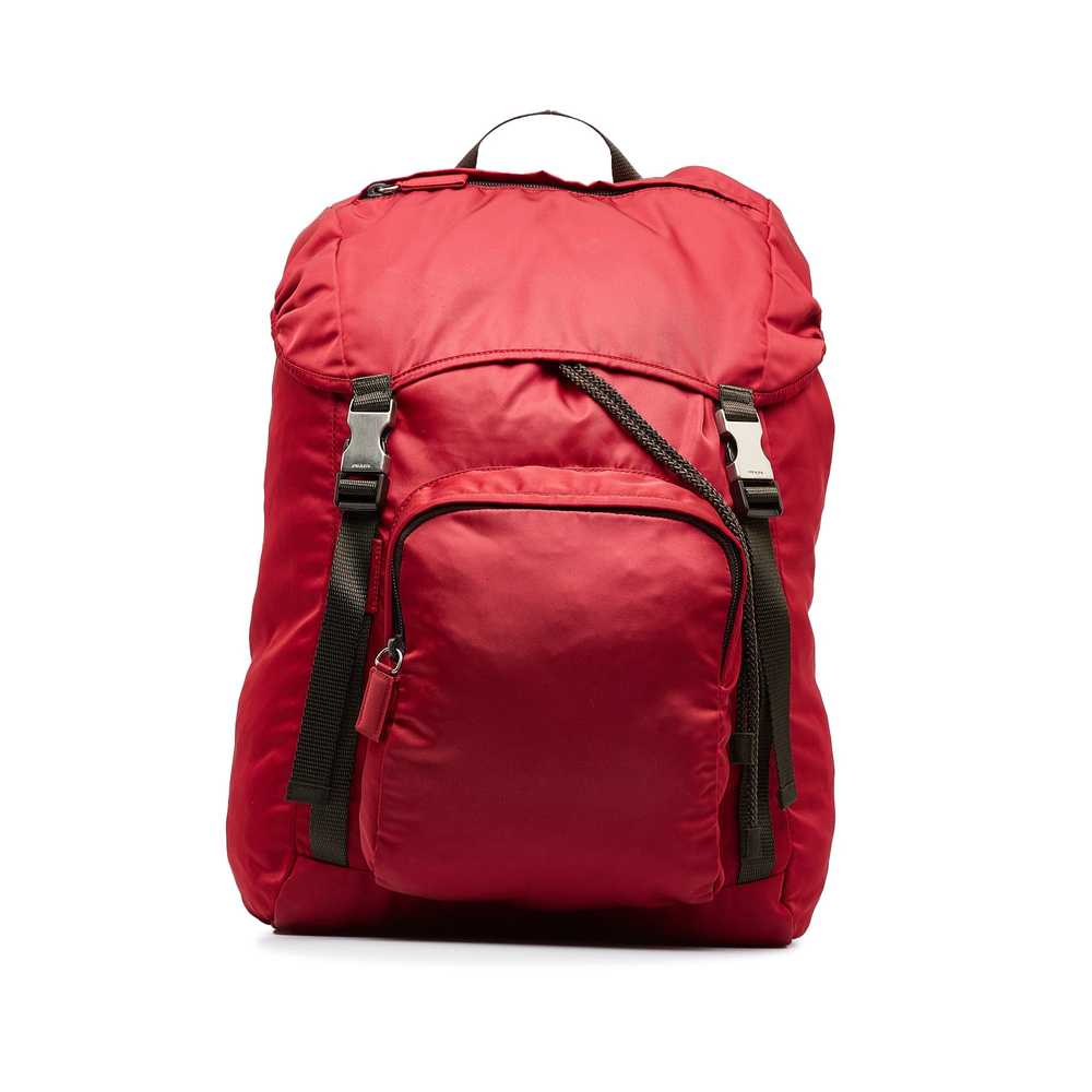 Red Prada Tessuto Drawstring Backpack - image 1