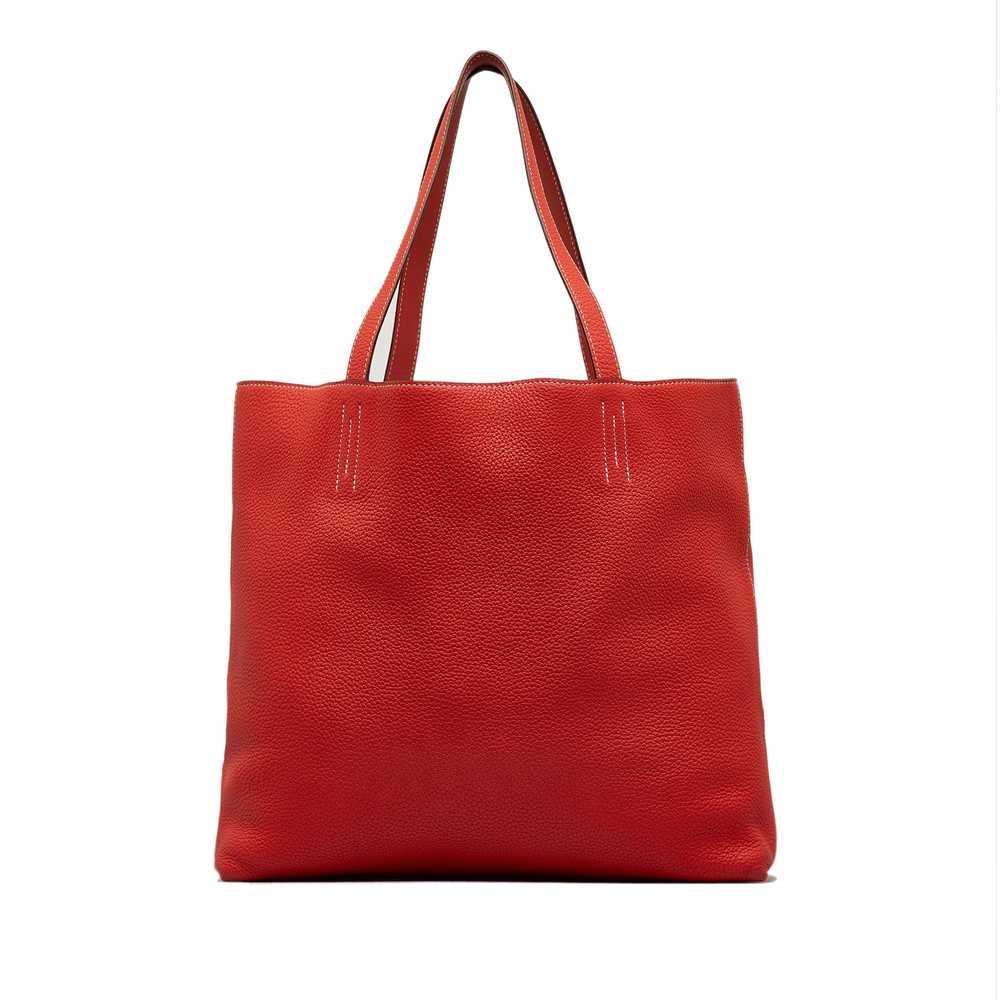 Red Hermes Clemence Double Sens 36 Tote Bag - image 1