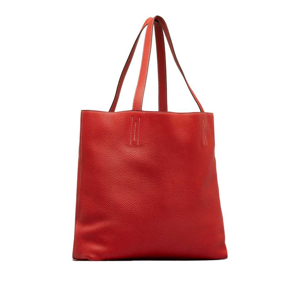 Red Hermes Clemence Double Sens 36 Tote Bag - image 2