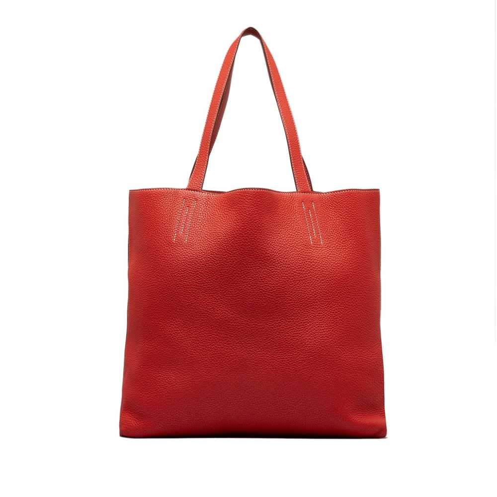 Red Hermes Clemence Double Sens 36 Tote Bag - image 3