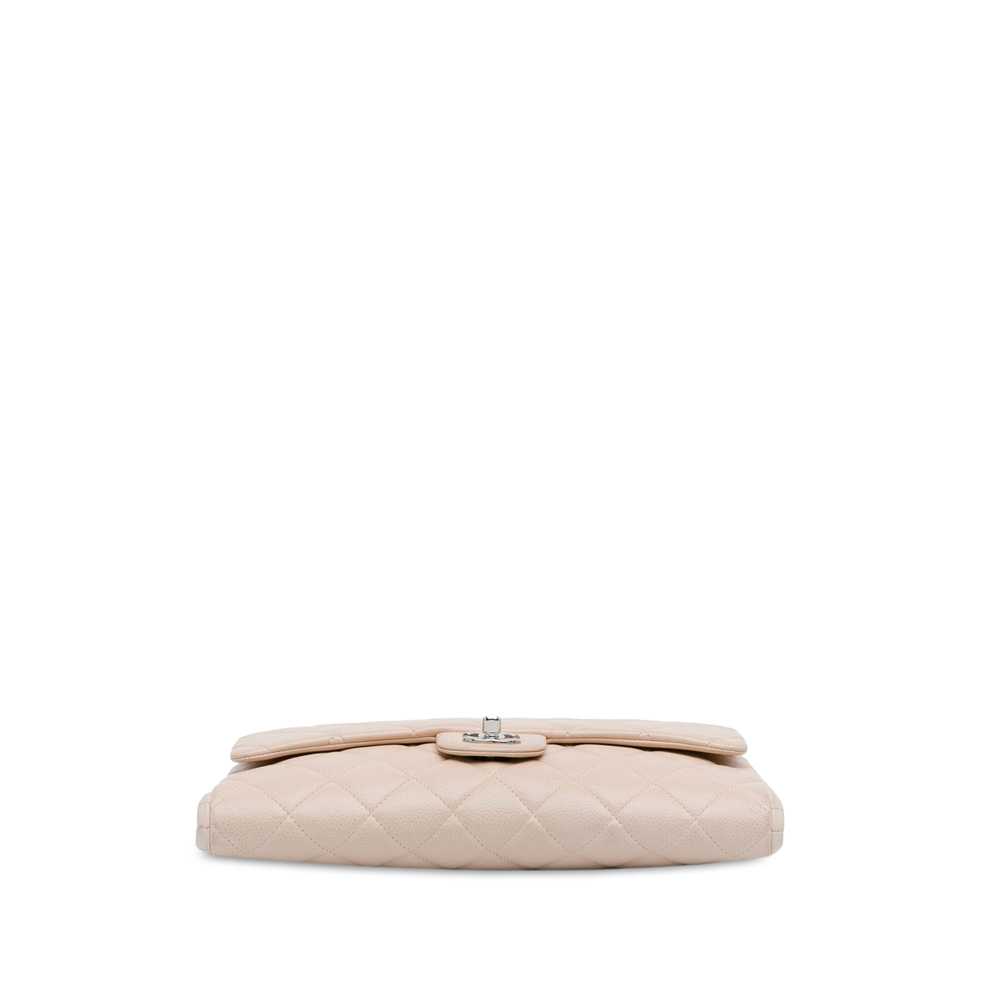 Beige Chanel Quilted Caviar Flap Clutch with Chai… - image 4