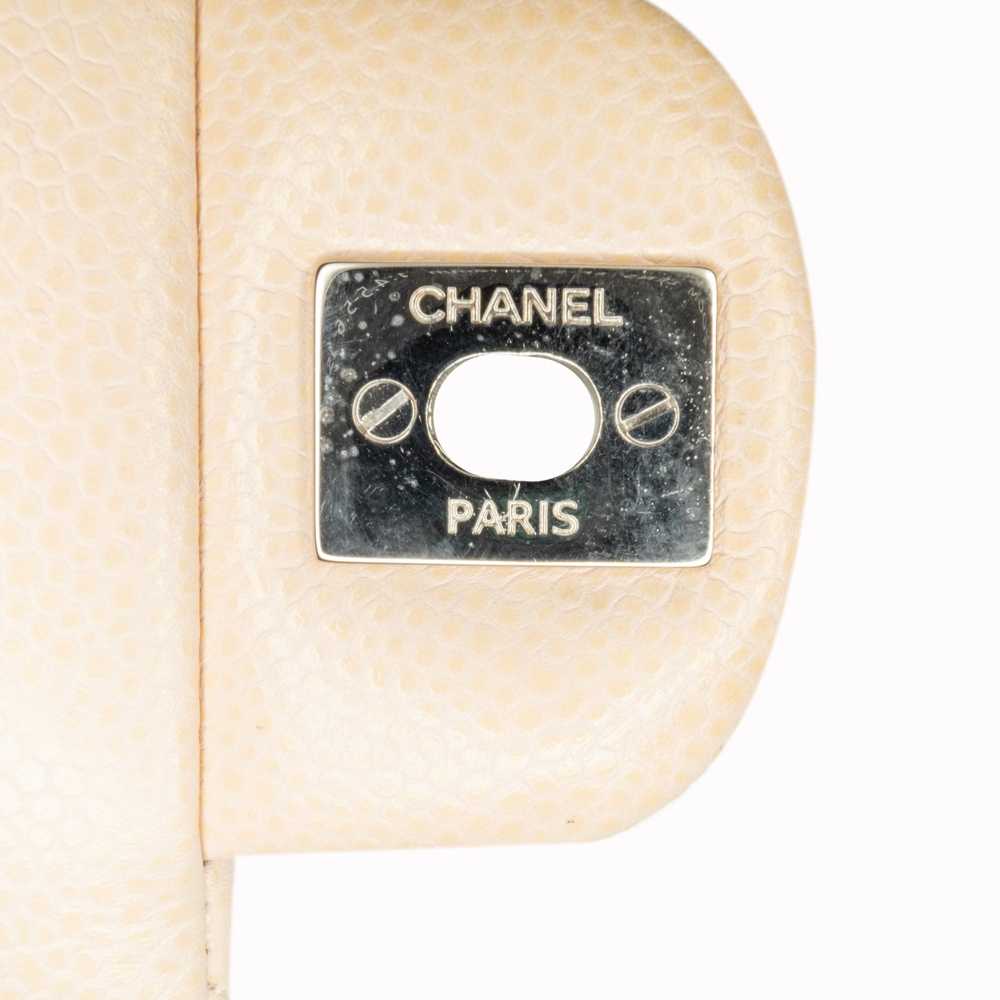 Beige Chanel Quilted Caviar Flap Clutch with Chai… - image 8