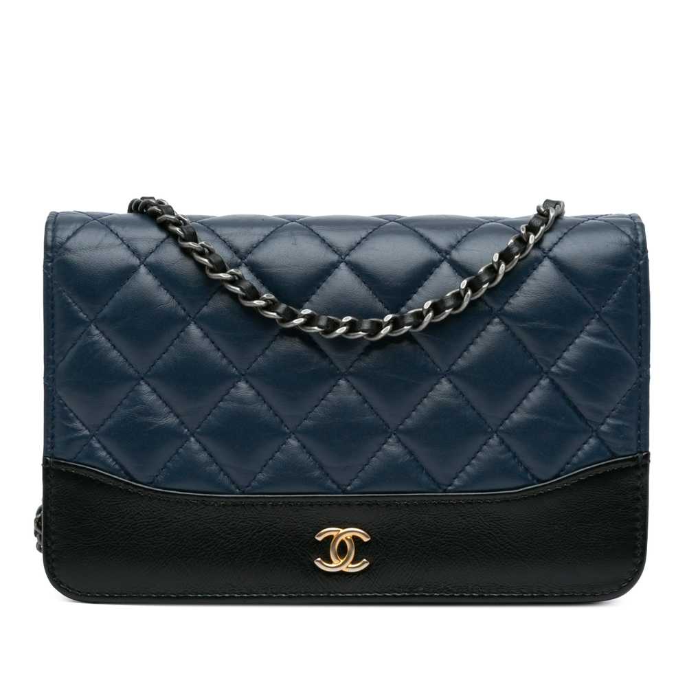 Blue Chanel Quilted Aged Calfskin Gabrielle Walle… - image 1