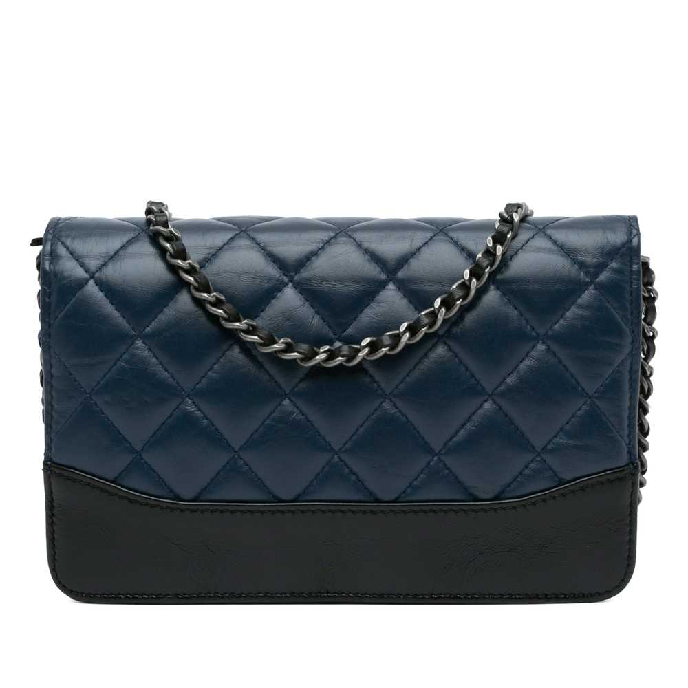 Blue Chanel Quilted Aged Calfskin Gabrielle Walle… - image 3