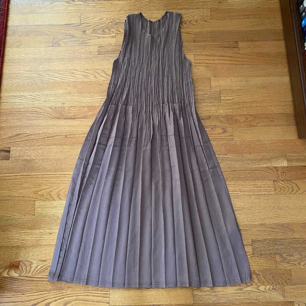 Vintage Y.R. Designs Brown Pleated Stretch Dress … - image 3