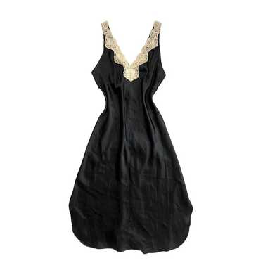 Vintage Cinema Etoile Satin Lace Trim Maxi Nightg… - image 1