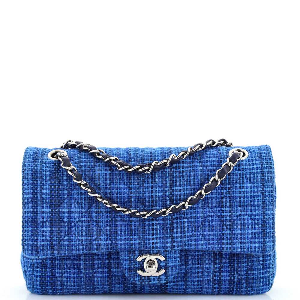 CHANEL Classic Double Flap Bag Quilted Tweed Medi… - image 1