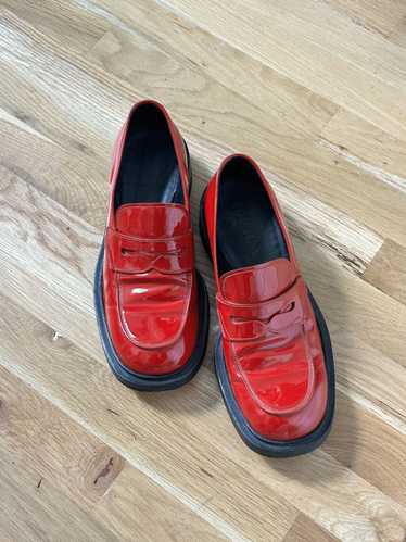 Prada Red Patent Prada Loafers