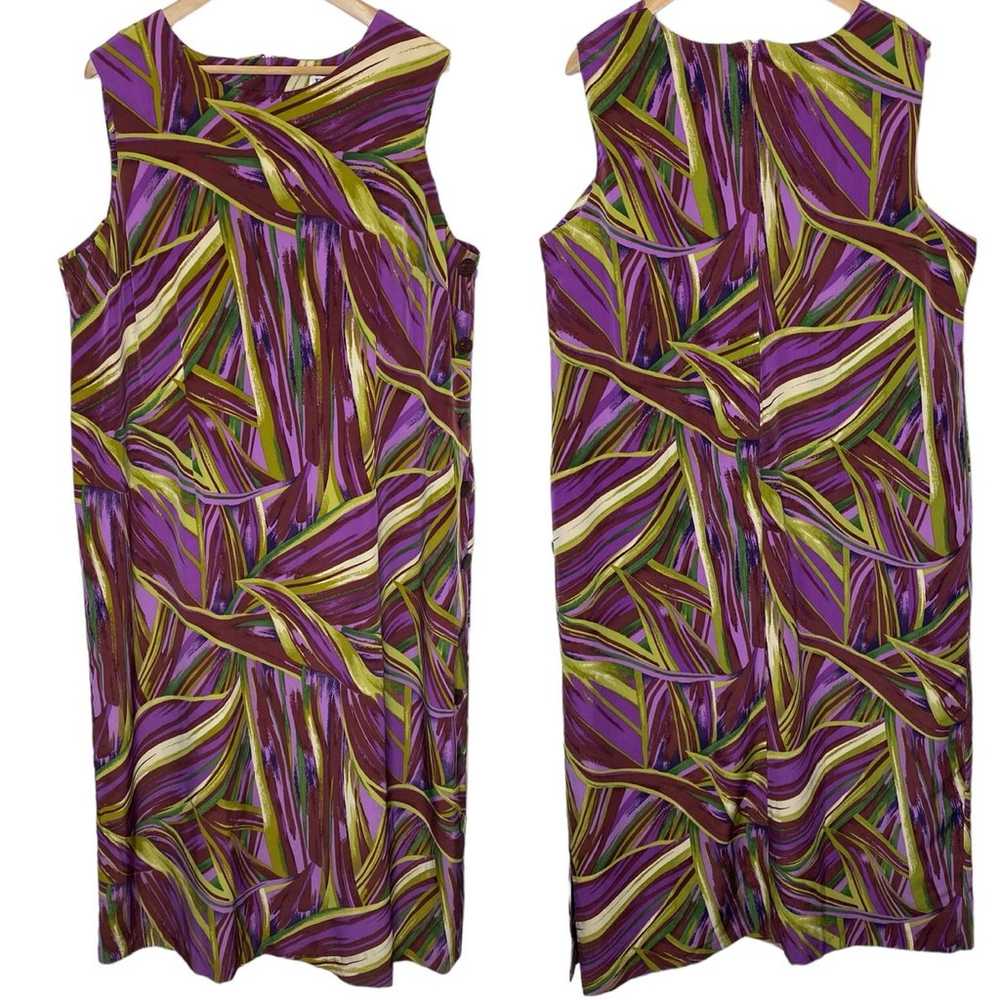 R&K Originals Sleeveless Midi Dress Purple Abstra… - image 1