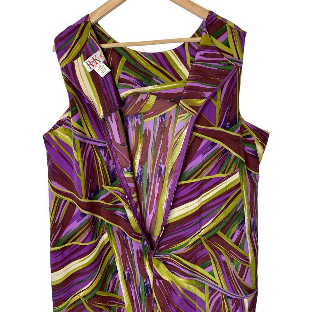 R&K Originals Sleeveless Midi Dress Purple Abstra… - image 5