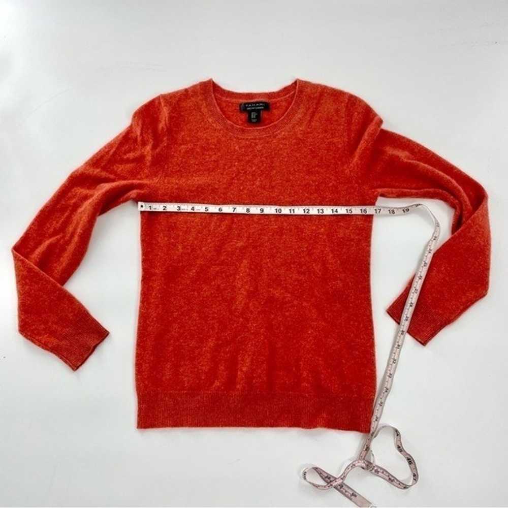 Tahari 100% Cashmere 2 Ply Crewneck Sweater Burnt… - image 5