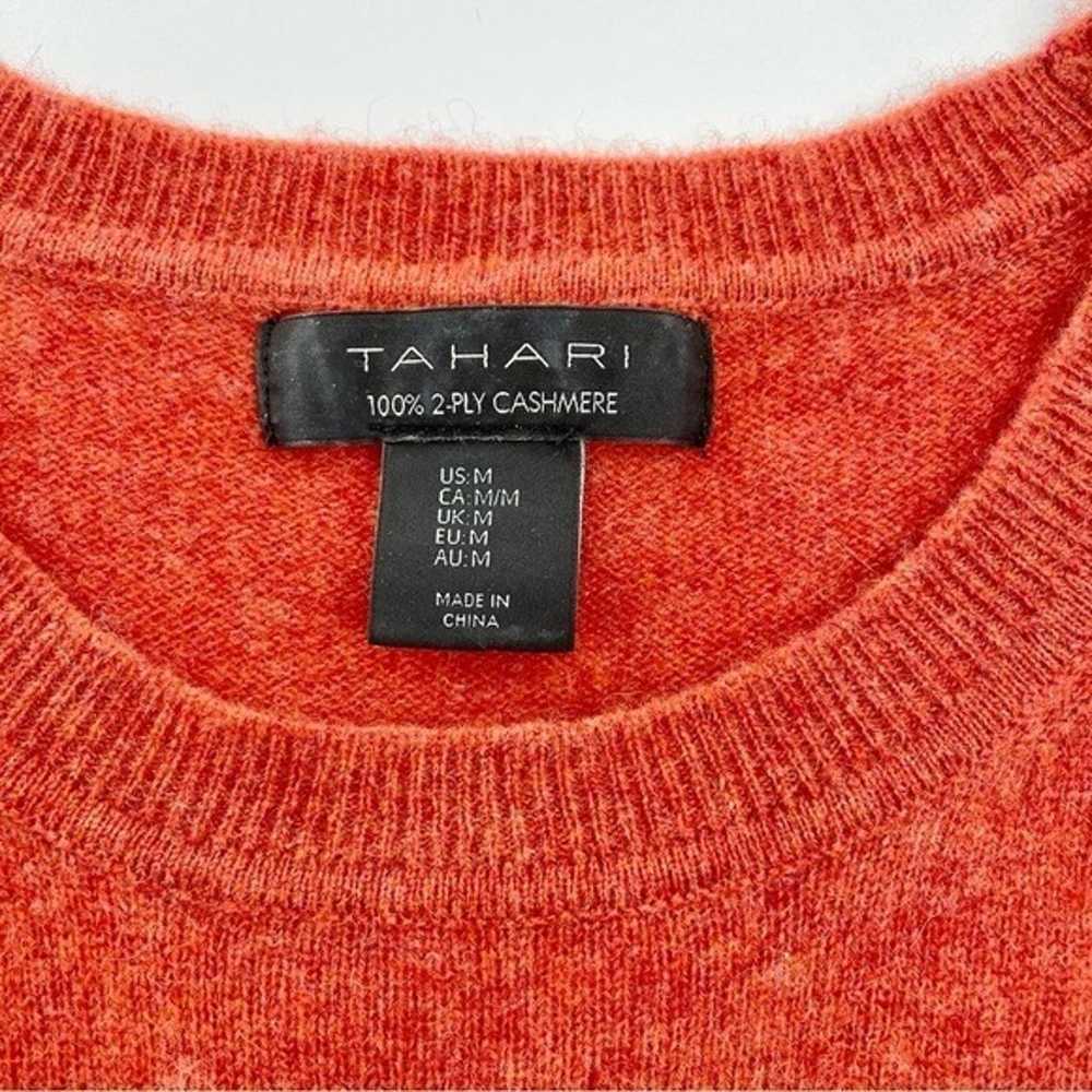 Tahari 100% Cashmere 2 Ply Crewneck Sweater Burnt… - image 6