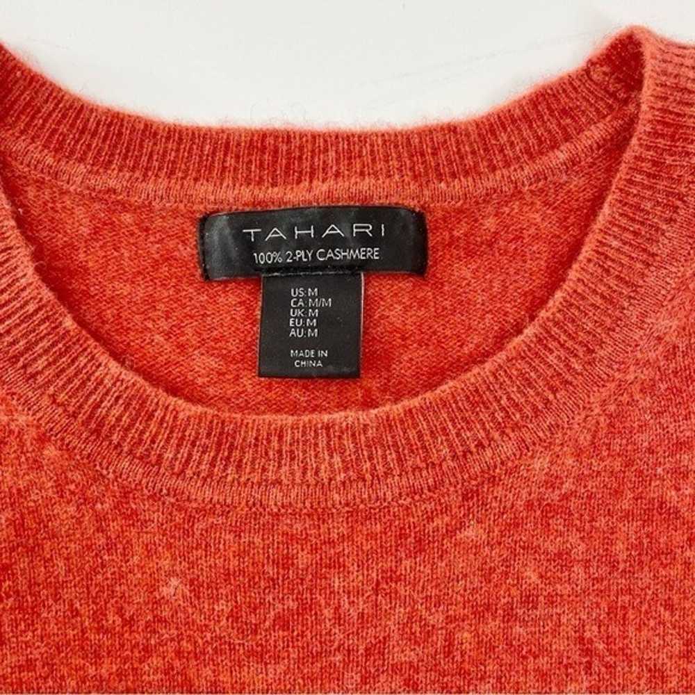 Tahari 100% Cashmere 2 Ply Crewneck Sweater Burnt… - image 7