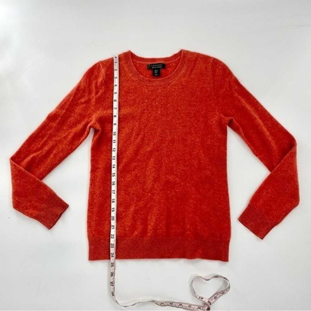 Tahari 100% Cashmere 2 Ply Crewneck Sweater Burnt… - image 8