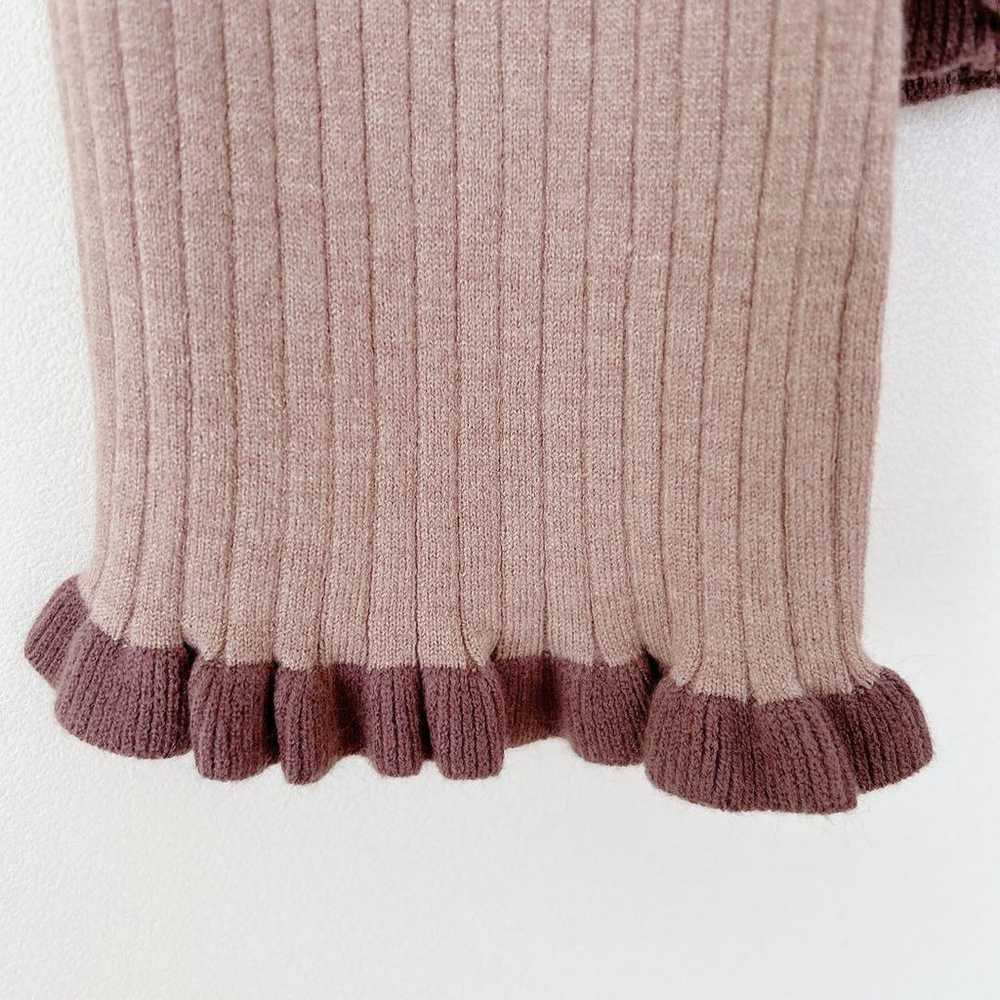 【Appregio】 Frill Knit Square Neck Pink Rib Knit - image 7