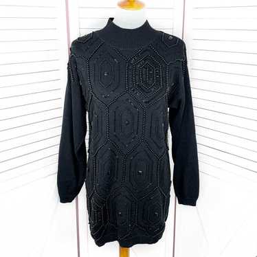 Bonnie and Bill Vintage Beaded Mock Neck Tunic Sw… - image 1