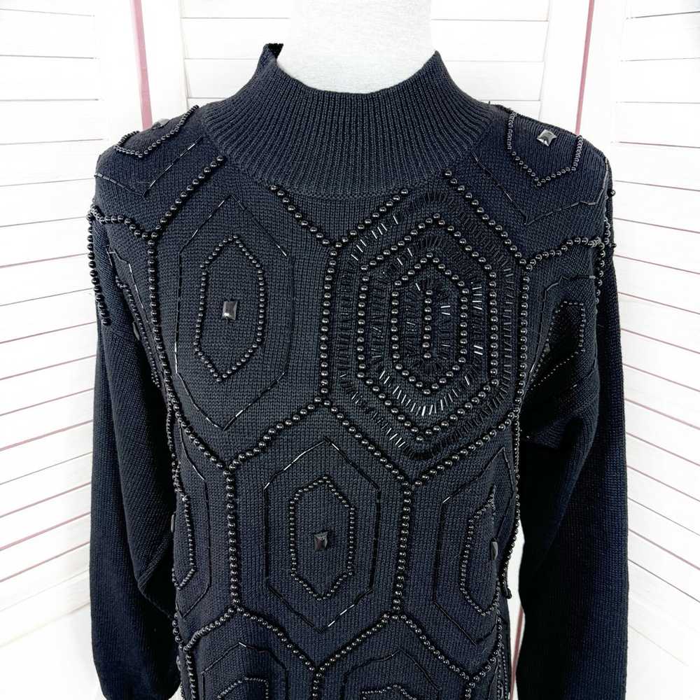 Bonnie and Bill Vintage Beaded Mock Neck Tunic Sw… - image 5