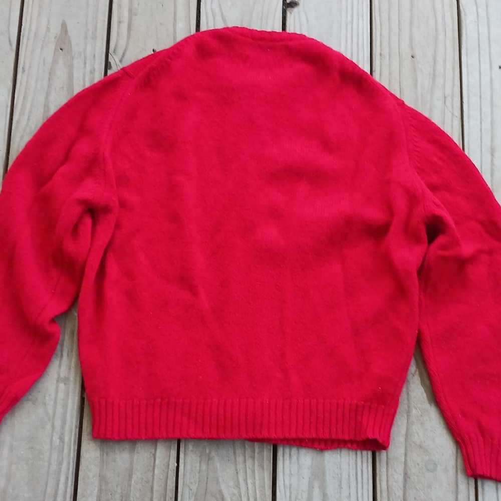 Vintage Pendleton Virgin Wool Sweater Red Cardiga… - image 2