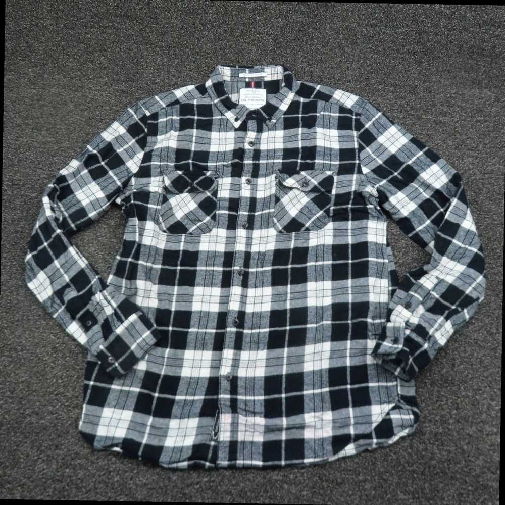 The Great Authentic Black and White Plaid Button … - image 1